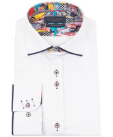 Long Sleeve Vibrant Solid Colour Detail Shirt